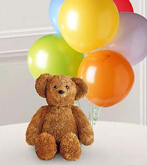 Large Bear with Balloons Bouquet